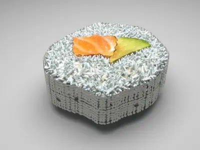 Sushi Roll With Sesame Seeds 3D model