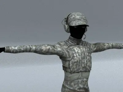 laos Teen Soldier Low-poly 3D model