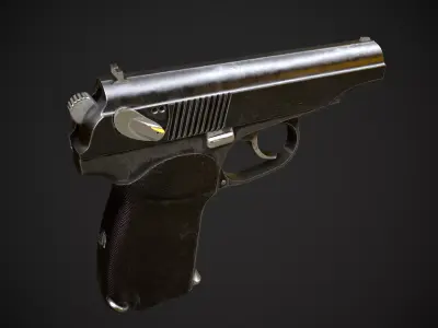 Low Poly Small Arms Weapon - 3 In 1 - Textured Low-poly 3D model