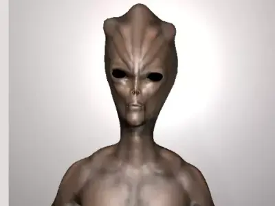 Alien Grey 2 realistic - low-poly 3d model Low-poly 3D model