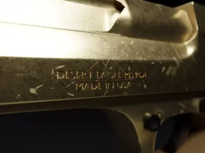 Heavy Pistol PBR 3D Model 3D model