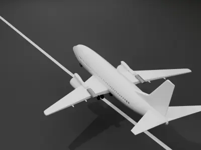 Low Poly Commercial Airplane Game Ready 3D Model Low-poly 3D model