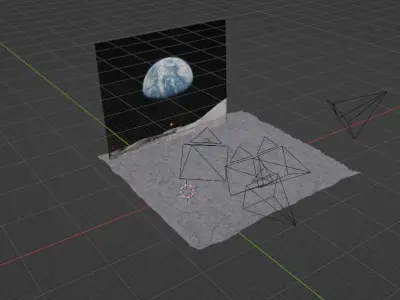 basic moon surface scene 1 3D model