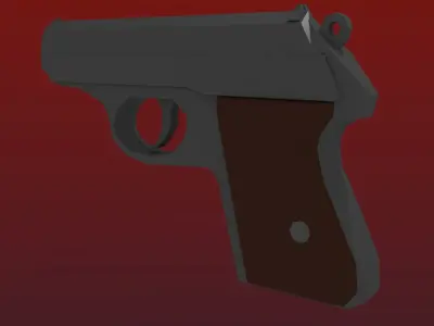 Low-Poly Walther PPK Low-poly 3D model