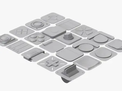 User Interface Buttons Kit Pack 2 3D model