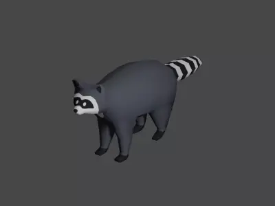 Low poly raccoon Free low-poly 3D model