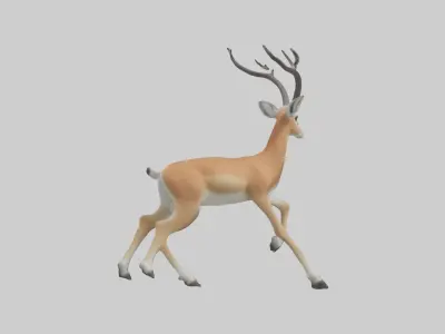 Gazelle bounding model Low-poly 3D model