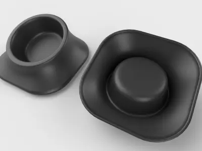 Pet Bowl M06 - with STL Low-poly 3D model