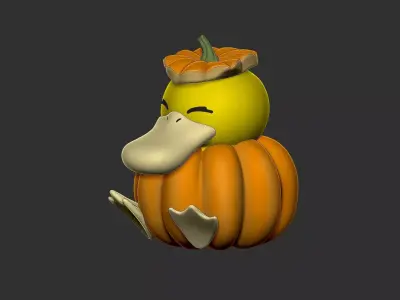 Free psyduck halloween style Free 3D print model