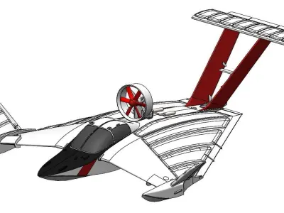 Airfish 3 WIG boat Ekranoplan 3D print model