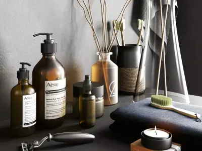 Bathroom Kit Set 3D model Free low-poly 3D model