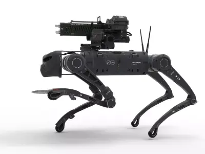   Military Robot Dog with a gun 3D model