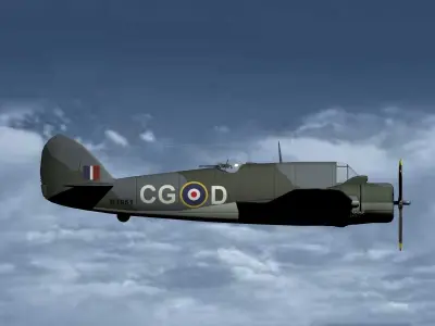 Beaufighter and Hercules engine 3D model