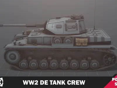 WW2 DE Tank Crew Low-poly 3D model