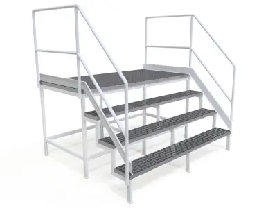 STEEL GRILL PLATFORM 3D model