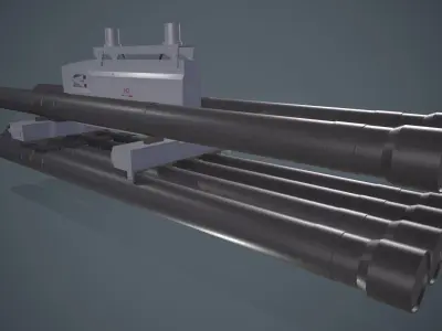 9K121 Scallion Rocket Launcher Low-poly 3D model