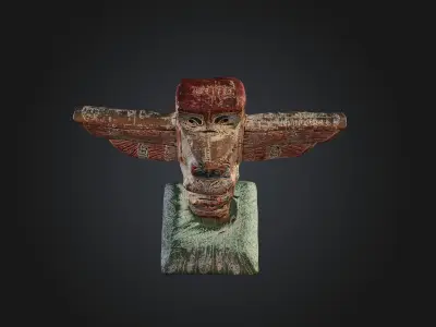 Tlingit Totem Pole - Low-poly with PBR and 2K Textures Low-poly 3D model