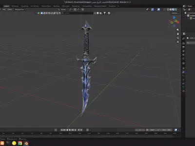 Azure Shadowfang Dagger - Game Ready Low Poly Low-poly 3D model