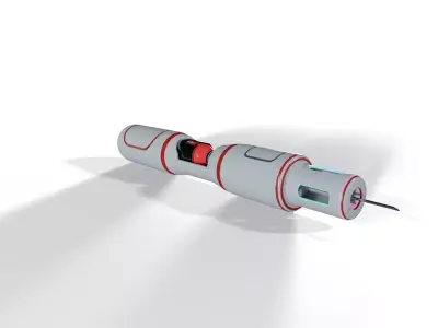 Sci-Fi Medical Injector Syringe Low-poly 3D model
