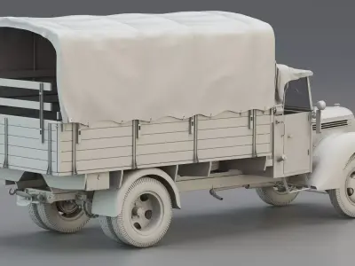 WWII German Utility Military Truck 2 5t 3D model