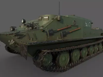 BTR-50 british armoured tank 3D model