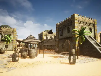 Desert Oasis 3 Unreal Engine Low-poly 3D model