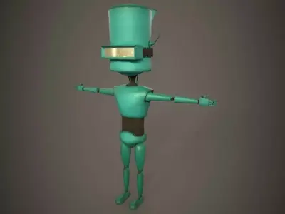 Robot Kid - Dirty Texture Low-poly 3D model