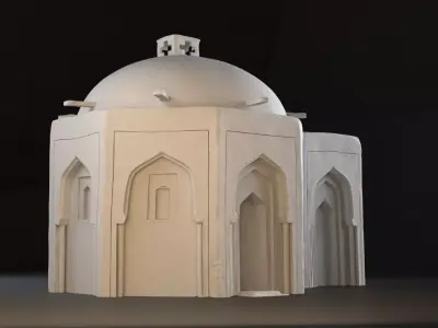 Old Eastern Building Low-poly 3D model