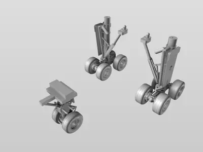 A300B2B4 Landing Gear Set 3D print model