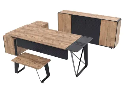 Desk Office Set Free 3D model