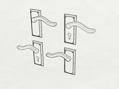 Dolls House Contemporary internal door 4 panel 12th Scale 3D print model
