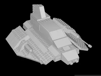 Lego starship Free low-poly 3D model
