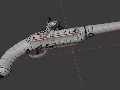 flintlock pistol old historic antique Free low-poly 3D model