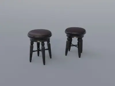 Realistic Pbr Ottomans Awesome Footstool Pack Free low-poly 3D model