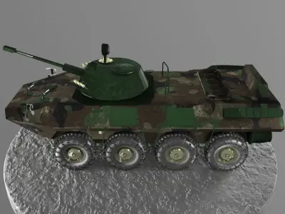 BTR-90 Military Armored Vehicle Low-poly 3D model