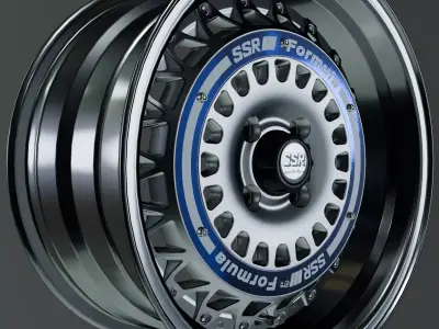 SSR Formula AERO MESH SL 16-inches Wheel Low-poly 3D model