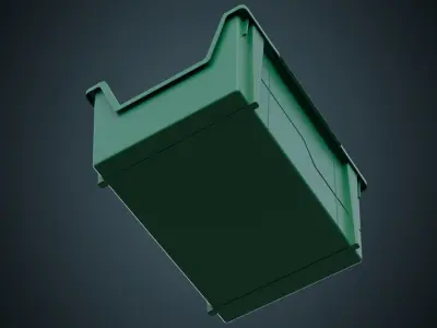 Storage Bin 1 Basic Low-poly 3D model