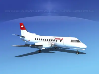SAAB SF340 Swiss Air 3D model