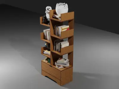book shelf Free low-poly 3D model