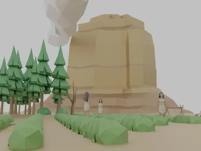 Wild Town Low-poly 3D model
