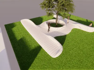 architecture art bench concept parametric Free 3D model