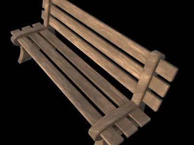 Bench - PBR - Textured Low-poly 3D model