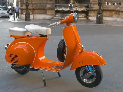 Vintage Scooter Orange 3D model