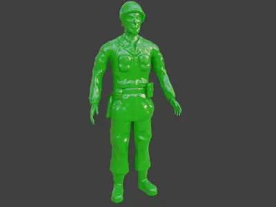 Rigged Green Army Men  Low-poly 3D model