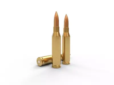 260 Remington Ammo Low-poly 3D model