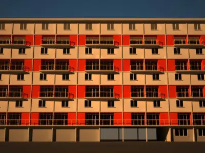 Building apartment with balconies 3D model