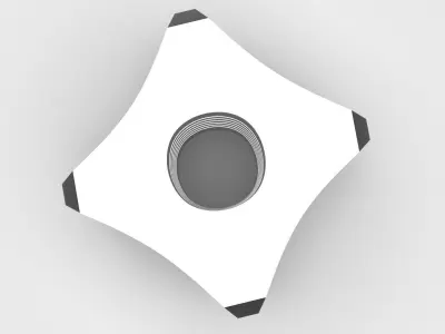 Square Curvy Nut 3D model