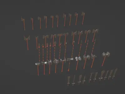 Ork weapons collection  Low-poly 3D model