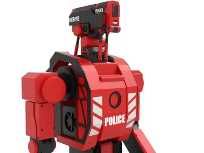 Police robot 3D model