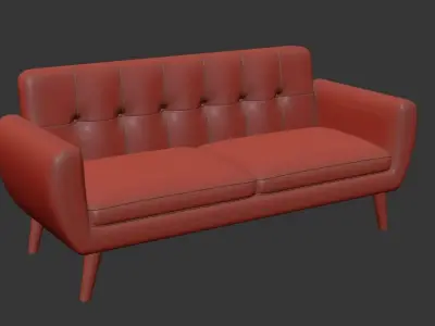 Loveseats Sofa  for Augmented Reality  Glb and Usdz  Free low-poly 3D model